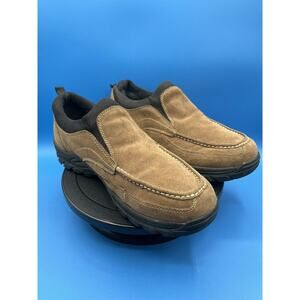 Earth Shoes men 11 slip on leather two tone brown